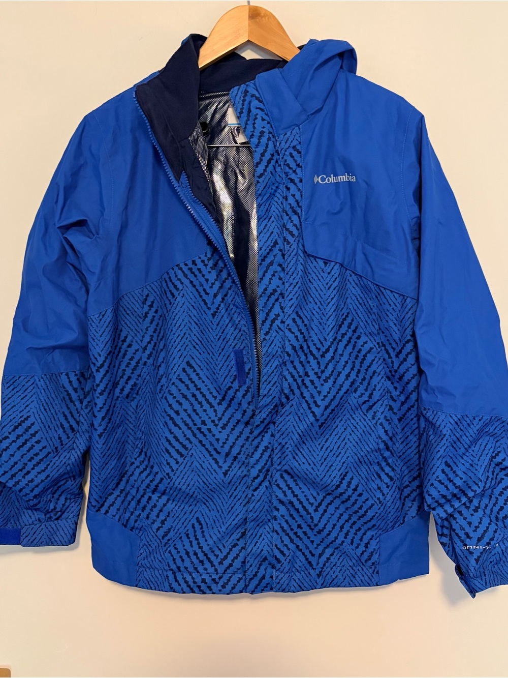 Columbia Omni-Tech Interchange Kids Snow Jacket Youth Large Blue